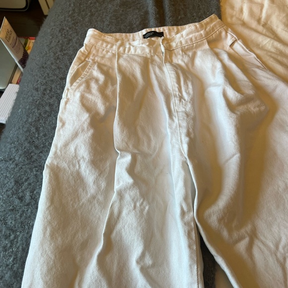 White balloon capri jeans - wide leg / straight leg jeans - Picture 4 of 7